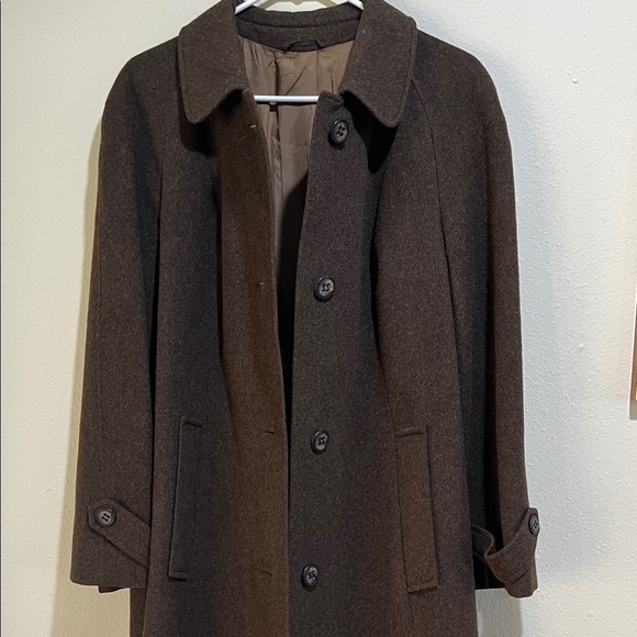 Women's Brown Trench Coat Wool and Alpaca. Made in Austria - Picture 14 of 15